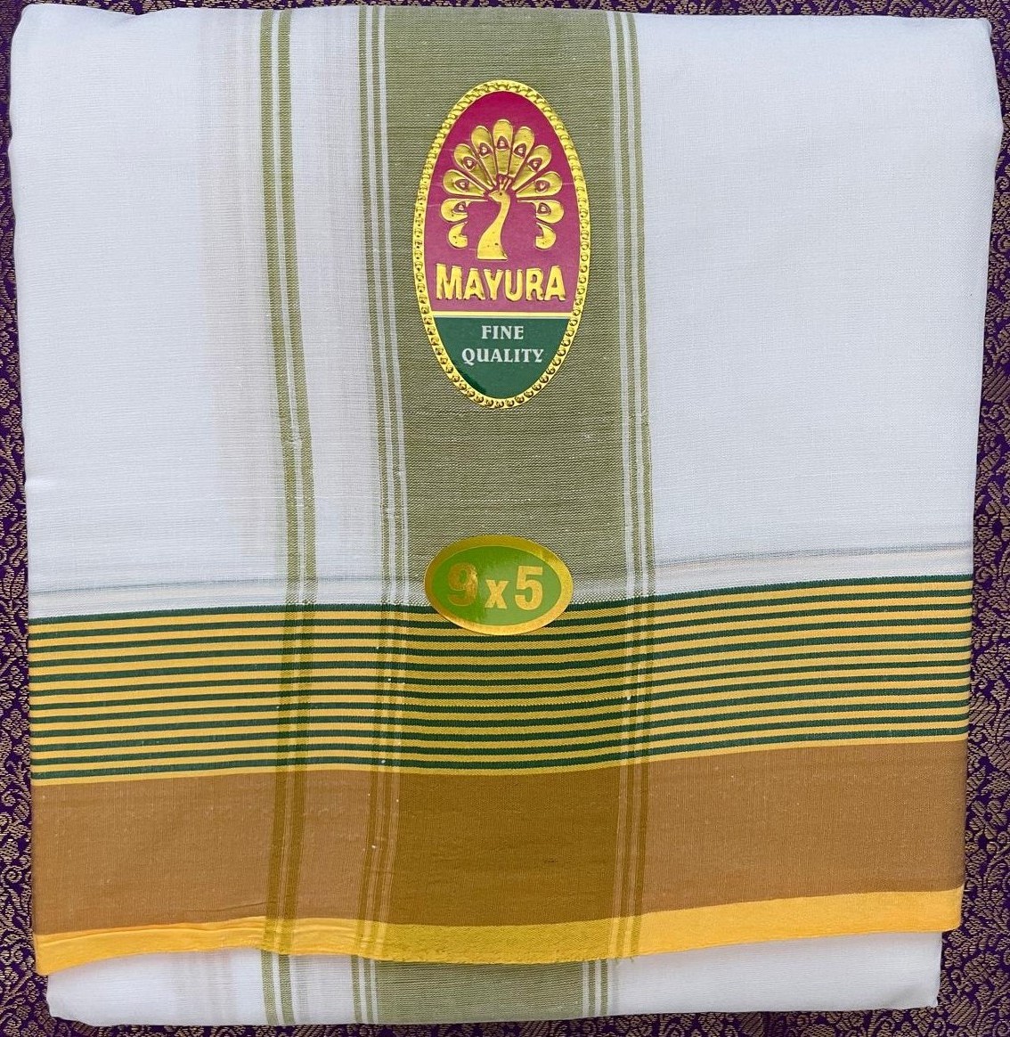 Divine Bija White Cotton Dhoti 9 X 5 Id21 #22/25